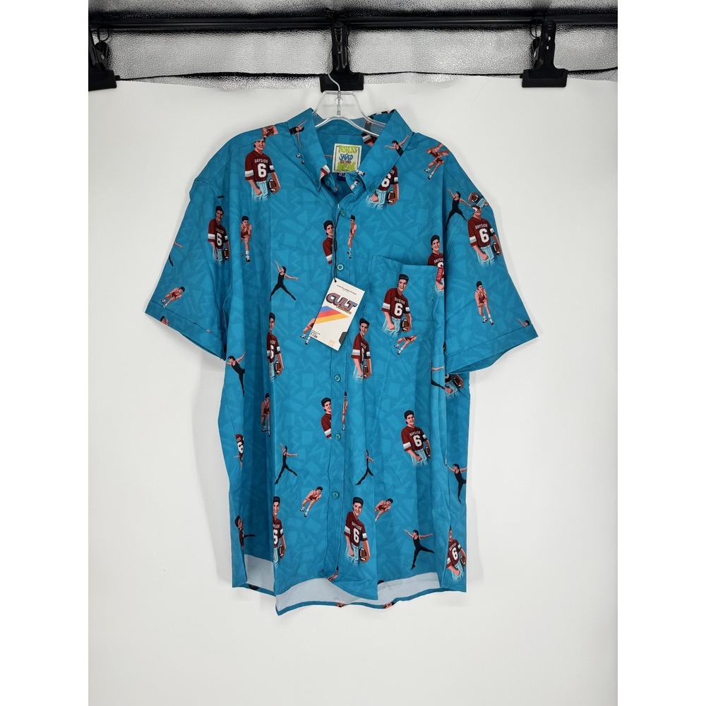 RSVLTS Slater Triple Threat Shirt Button Up 2XL Saved By The Bell Short Sleeve